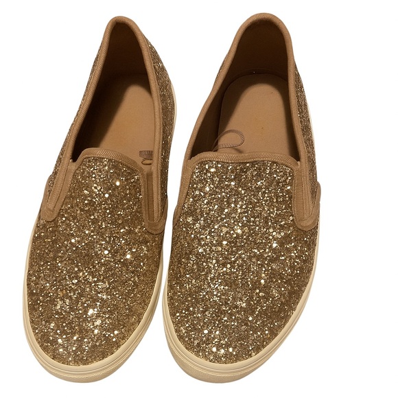 Old Navy Gold sparkle slip on shoes - Picture 1 of 4